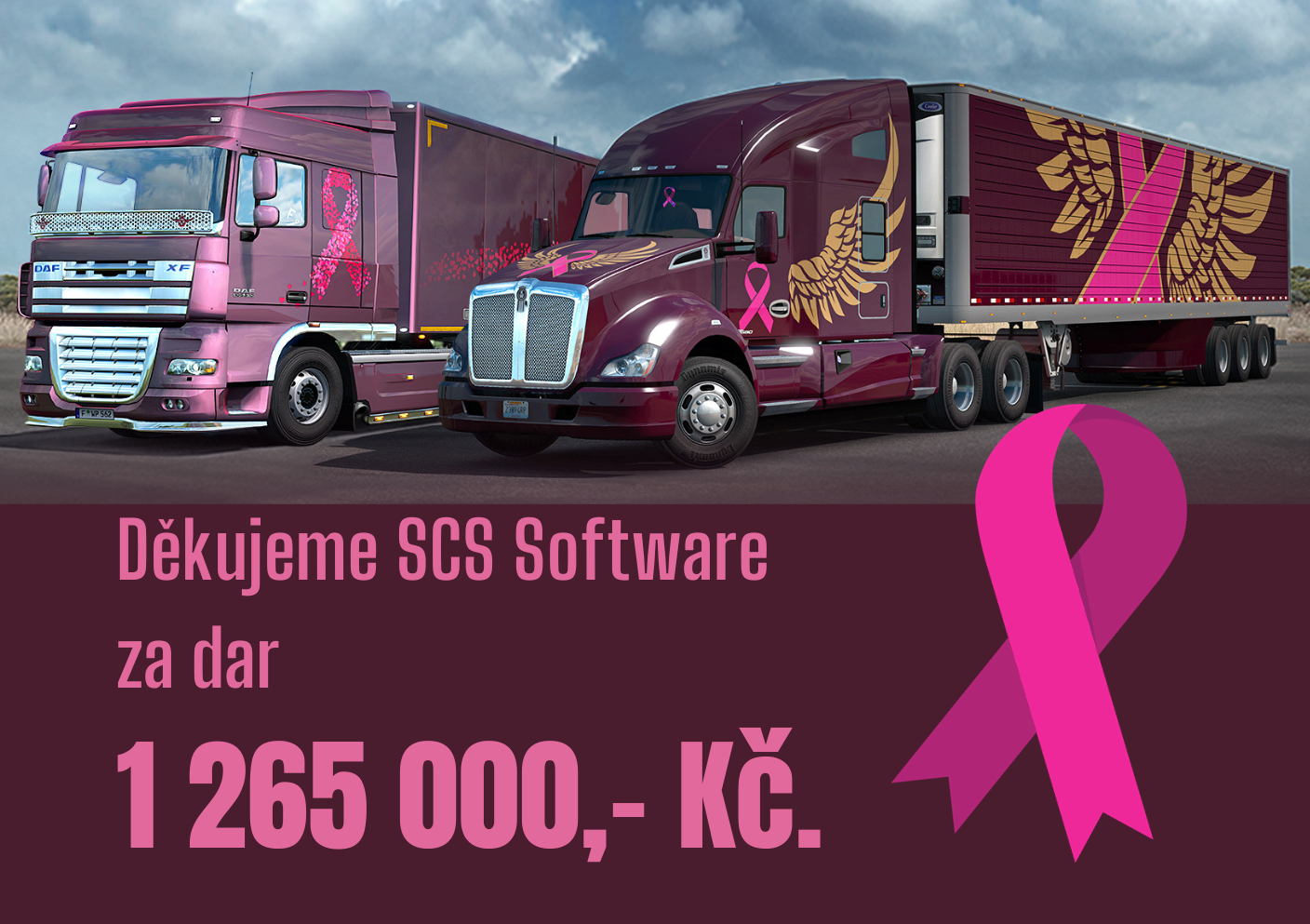Díky SCS Software za dar ve výši 1 265 000,- Kč.